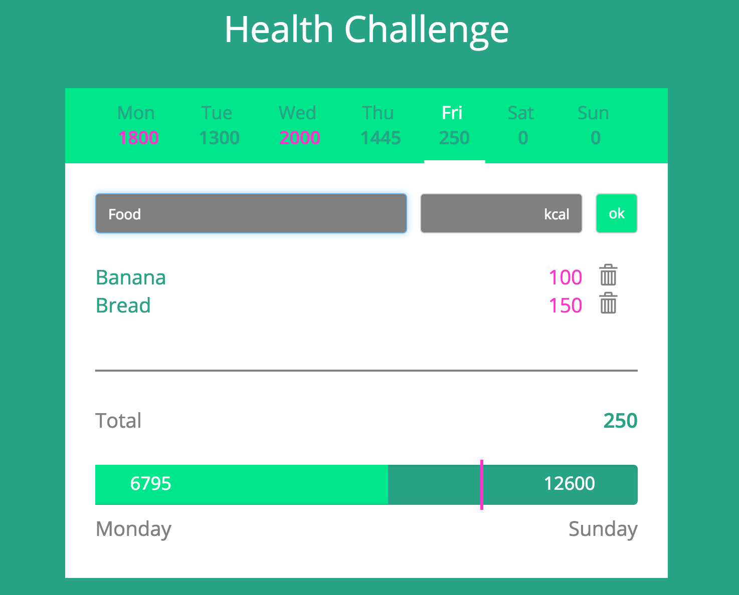 calorie tracker screenshot